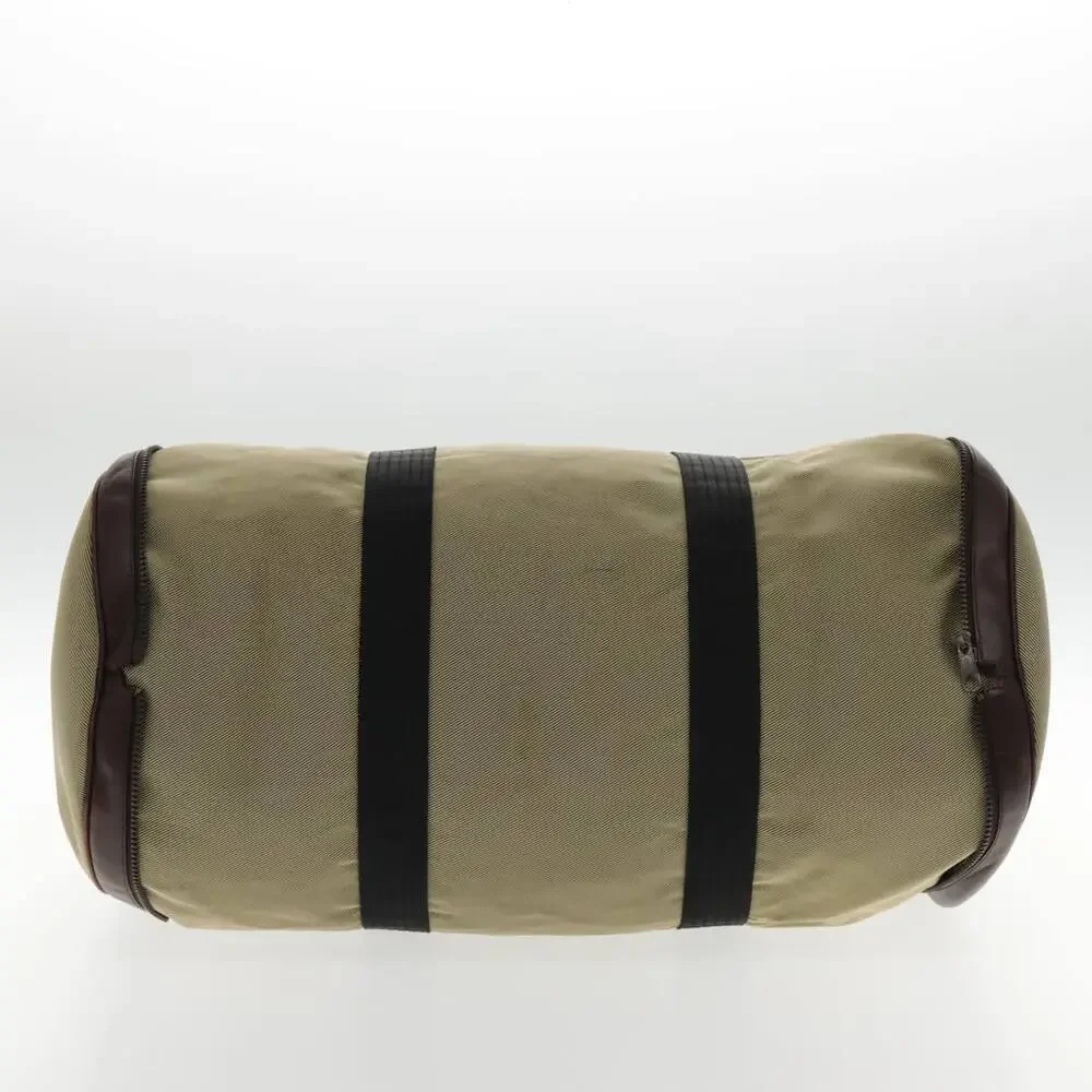 Salvatore Ferragamo Boston Bag Canvas Beige Silver